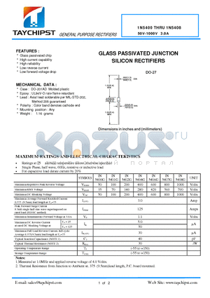 1N5401G datasheet - GENERAL PURPOSE RECTIFIERS