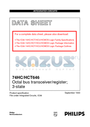 74HC646N datasheet - Octal bus transceiver/register; 3-state