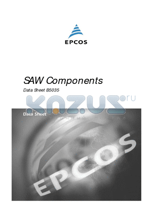 B5035 datasheet - SAW Components Low-Loss Filter 208,0 MHz