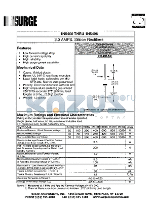 1N5402 datasheet - 3.0 AMPS. SILICON RECTIFIERS