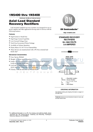1N5402RL datasheet - Axial-Lead Standard Recovery Rectifiers