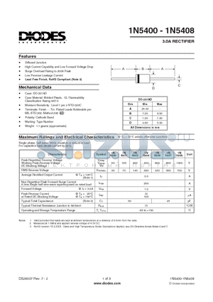 1N5406-T datasheet - 3.0A RECTIFIER