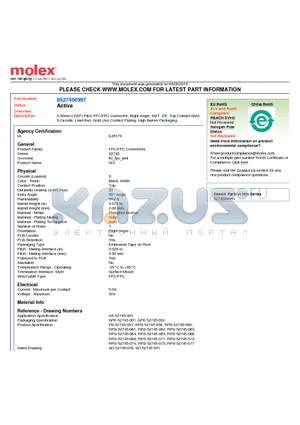 52745-0997 datasheet - 0.50mm (.020