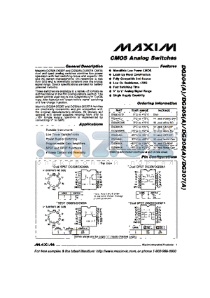 DG305ACJ datasheet - CMOS Analog Switchs