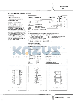 74HCT365 datasheet - HEX BUFFER / LINE DRIVER 3-STATE