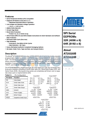 AT25320B datasheet - serial electrically-erasable programmable read-only memory