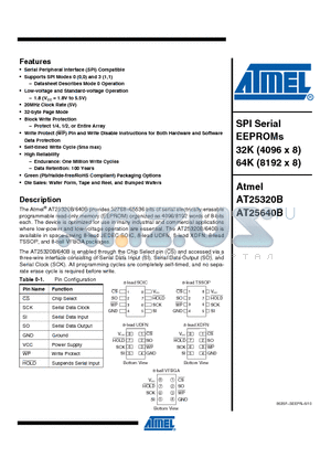 AT25320B-CUL-T datasheet - serial electrically-erasable programmable read-only memory