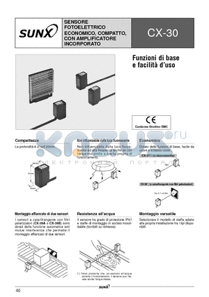 CX-39B-Y datasheet - SENSORE FOTOELETTRICO ECONOMICO, COMPATTO, CON AMPLIFICATORE INCORPORATO