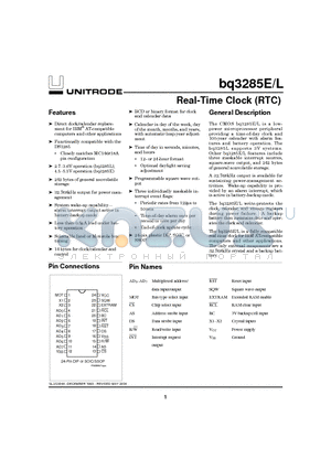 BQ3285LSN datasheet - Real-Time Clock RTC