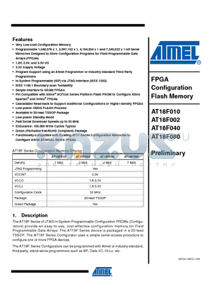 AT25DF021 datasheet - 2-Megabit 2.3-volt or 2.7-volt Minimum SPI Serial Flash Memory
