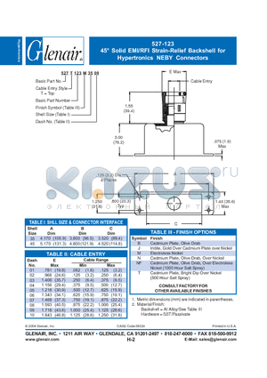 527T123B4504 datasheet - Solid EMI/RFI Strain-Relief Backshell