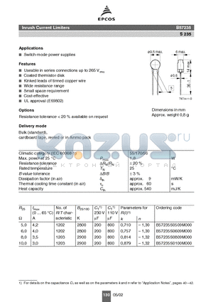 B57235S0509M000 datasheet - Switch-mode power supplies