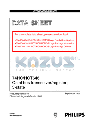 74HCT646DB datasheet - Octal bus transceiver/register; 3-state