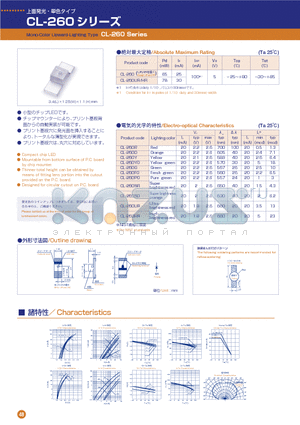 CL-260G datasheet - Mono-Color Upward-Lighting Type