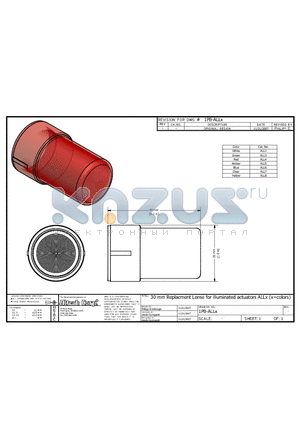 ALL5 datasheet - 30 mm Replacment Lense for illuminated actuators ALLx (x=colors)