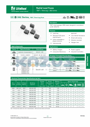39216300440 datasheet - Radial Lead Fuses