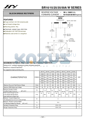 BR-W5004 datasheet - SILICON BRIDGE RECTIFIERS