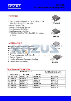 CX1085-2.85 datasheet - 3A Low dropout voltage regulator