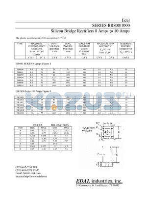 BR1002 datasheet - Silicon Bridge Rectifiers 8 Amps to 10 Amps
