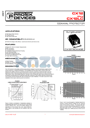 CX12 datasheet - COAXIAL PROTECTOR