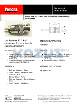 5307 datasheet - BNC Connector and Assembly