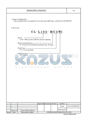 CL-L102-MC3W1 datasheet - LED lamp