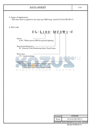 CL-L103-MC3W1-C datasheet - LED lamp