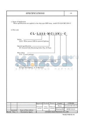 CL-L233-MC13N1-C datasheet - LED lamp