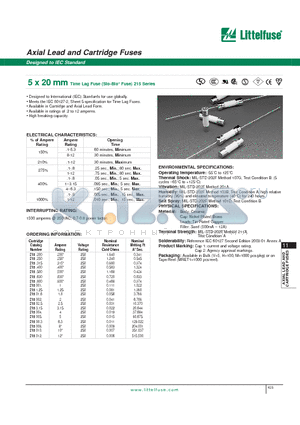 0215004MXE datasheet - Axial Lead and Cartridge Fuses - Designed to IEC Standard