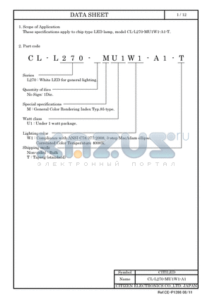 CL-L270-MU1W1-A1 datasheet - LED lamp