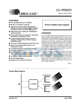 CL-PD6833 datasheet - PCI-to-CardBus Host Adapter