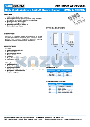 CX1HGSM datasheet - High shock and vibration resistance