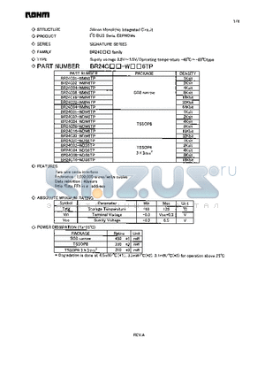 BR24C02-WMN6TP datasheet - Supply voltage 2.5V~5.5V/Operating temperature -40C~85C type