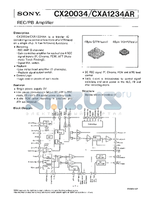CX20034 datasheet - REC/PB AMPLIFIER