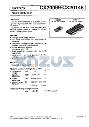 CX20099 datasheet - NOISE REDUCTION