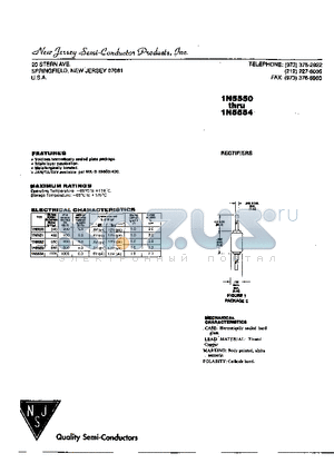 1N5551 datasheet - RECTIFIERS