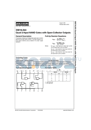 74LS03 datasheet - Quad 2-Input NAND Gates with Open-Collector Outputs