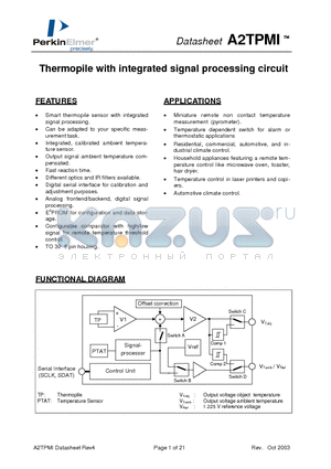 A2TPMI334AG9OAV datasheet - Thermopile with integrated signal processing circuit