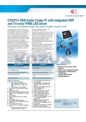 CX2077X datasheet - On-Chip Voice//Audio DSP
