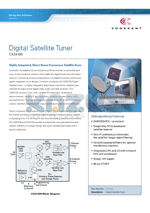 CX24109 datasheet - Digital Satellite Tuner