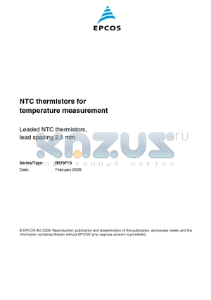 B57971S0303H000 datasheet - NTC thermistors for temperature measurement