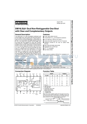 74LS221 datasheet - Dual Non-Retriggerable One-Shot with Clear and Complementary Outputs