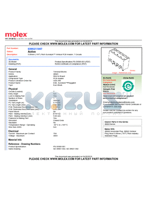 395211305 datasheet - 5.00mm (.197