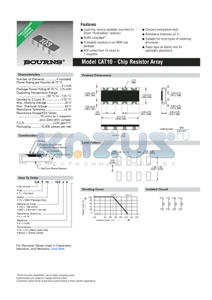 CAT10-000J4 datasheet - Chip Resistor Array