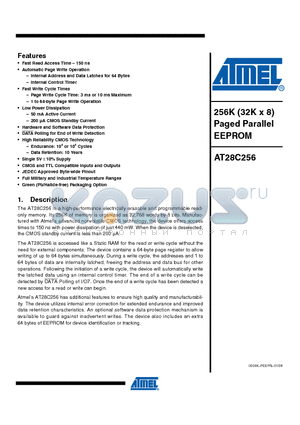 AT28C256E-15TI datasheet - 256K (32K x 8) Paged Parallel EEPROM