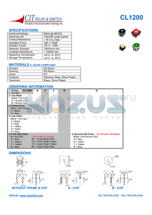 CL1200A3G datasheet - SINGLE CORLORED, BI-COLORED LED