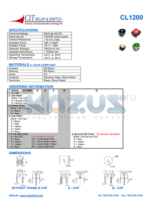 CL1200A29N datasheet - SINGLE CORLORED, BI-COLORED LED