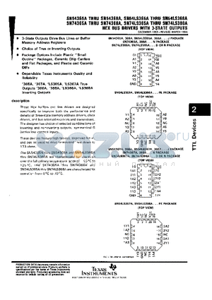 74LS367 datasheet - HEX BUS DROVERS WITH 3-STATE OUTPUTS