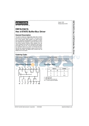 74LS367 datasheet - Hex 3-STATE Buffer/Bus Driver