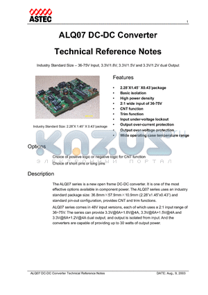 ALQ07FM48N-7 datasheet - Technical Reference Notes